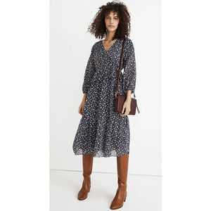 Madewell Tie-Waist Midi Dress in Harvest Vine Size Medium NWT